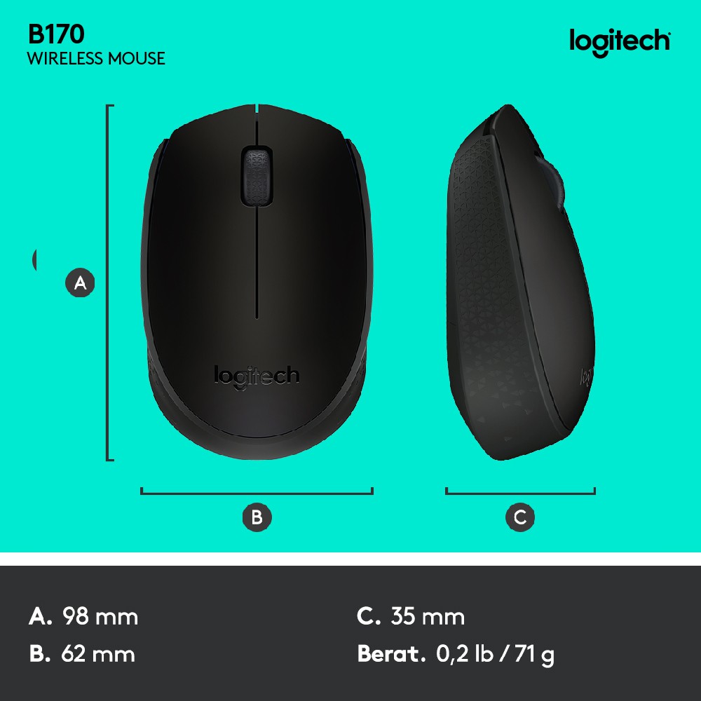 Binnenwaarts lichtgewicht Wijzerplaat Logitech B170 Wireless Mouse | Ardy Komputer