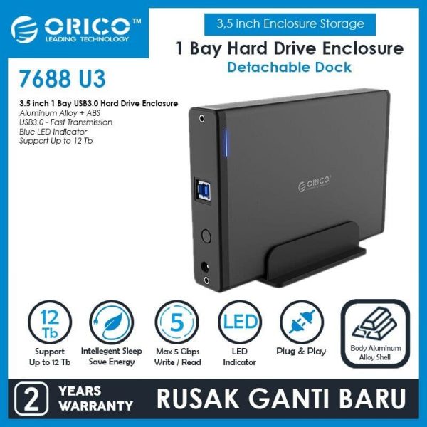 ORICO 7688U3 - 3.5 inch USB3.0 External Hard Drive Enclosure