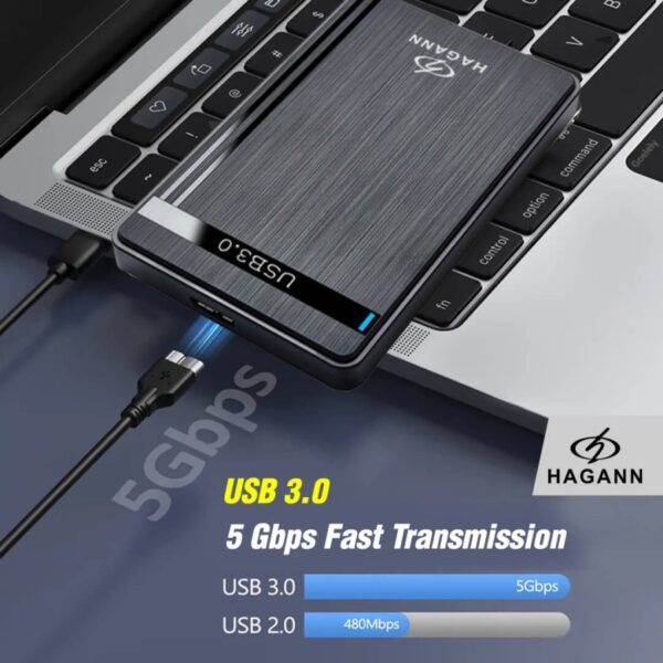 HAGANN Case Harddisk External USB 3.0 HDD Enclosure 2.5" SATA - Image 2