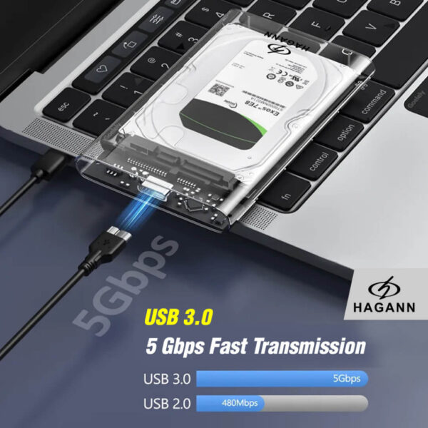 HAGANN Case Harddisk External USB 3.0 HDD Enclosure 2.5" SATA - Image 7