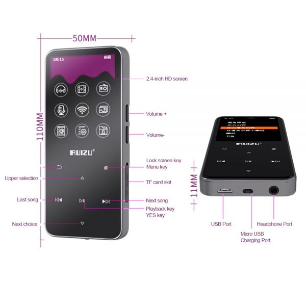 RUIZU D10 8GB MP3 MP4 Player Lossless Bluetooth FM Radio Picture - Image 5